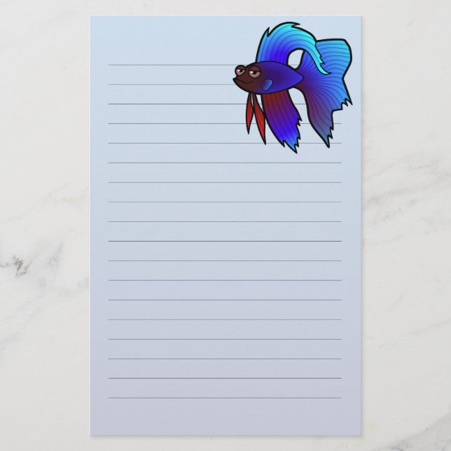 Cartoon Betta Fische/siamesische kämpfende Fische Briefpapier (Vorderseite)