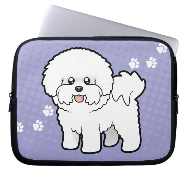 Cartoon Bichon Frise Laptopschutzhülle (Vorderseite)