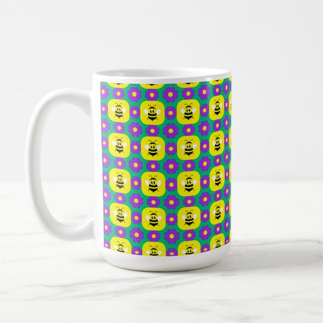 Cartoon Bienen und Blume Kaffeetasse (Links)