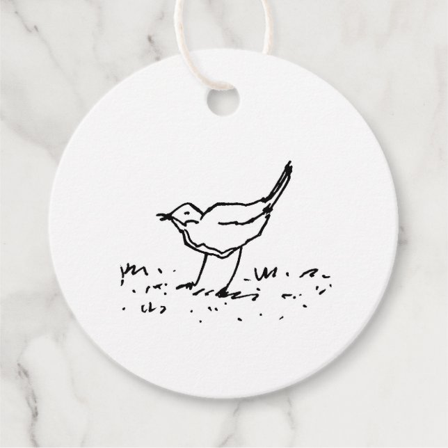 Cartoon Bird Pen Art Drawing Geschenkanhänger (Vorderseite)