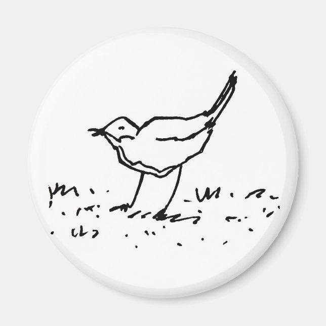 Cartoon Bird Pen Art Drawing Magnet (Vorne)
