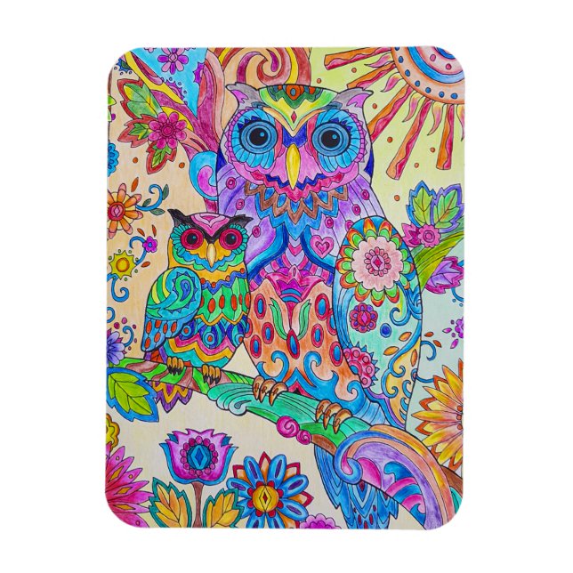 Cartoon Bird Süße Tier Doodle Sketch Kunst, Dichtu Magnet (Vertikal)