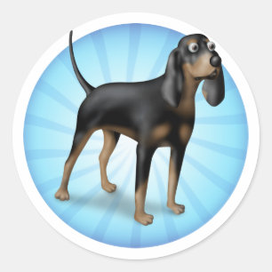 Cartoon Black and Tan Runder Aufkleber