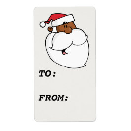 Cartoon Black Santa Claus Geschenketikett
