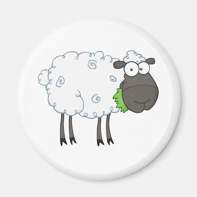 Cartoon Black Sheep Magnet (Vorne)