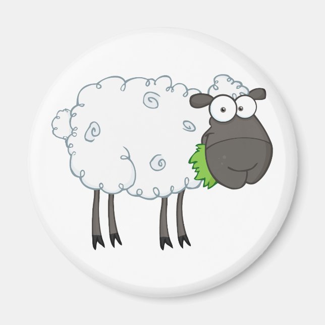 Cartoon Black Sheep Magnet (Vorne)