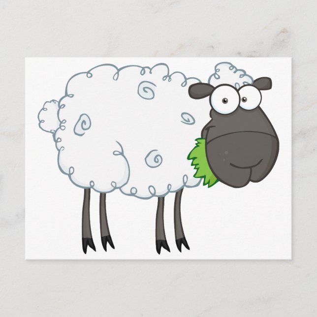Cartoon Black Sheep Postkarte (Vorderseite)