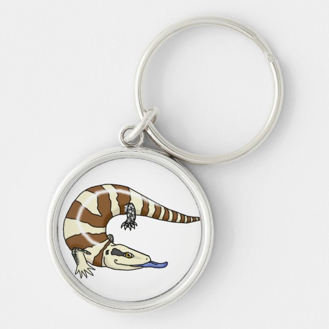 Cartoon Blau aufgeleckter skink Schlüsselanhänger (Vorne)