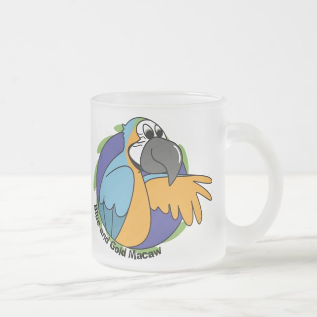 Cartoon-Blau u. GoldMacaw Mattglastasse (Rechts)