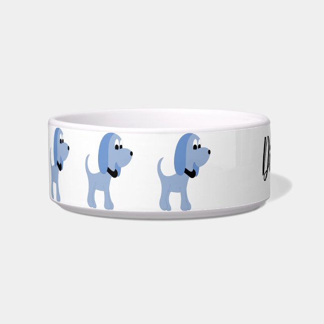 Cartoon Blauer Hund Diva Dog Bowl Napf (Links)