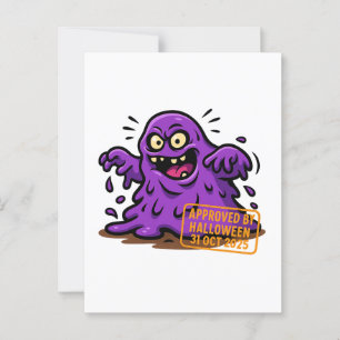 Cartoon Blob - Wird zu Halloween genehmigt Postkarte