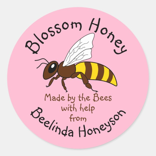 Cartoon Blossom Honey Jar Aufkleber (Vorderseite)
