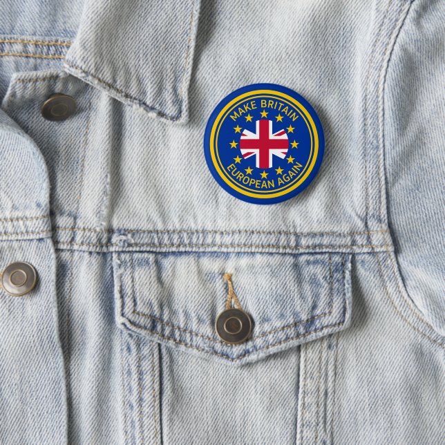 Cartoon Blue Yellow Red European Union Jack Logo B Button (Beispiel)