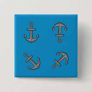 Cartoon Boat Anchor Set Button