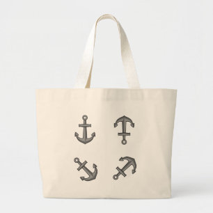 Cartoon Boat Anchor Set Jumbo Stoffbeutel