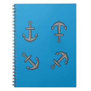 Cartoon Boat Anchor Set Notizblock
