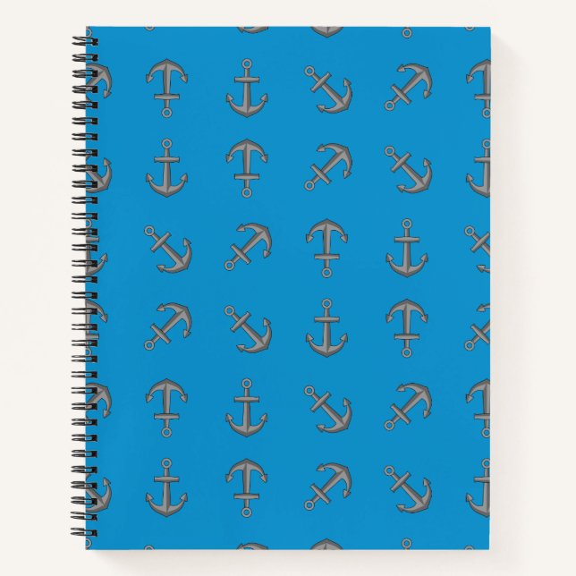 Cartoon Boat Anchor Set Notizbuch (Vorderseite)