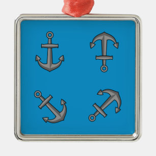 Cartoon Boat Anchor Set Ornament Aus Metall