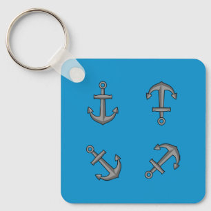 Cartoon Boat Anchor Set Schlüsselanhänger