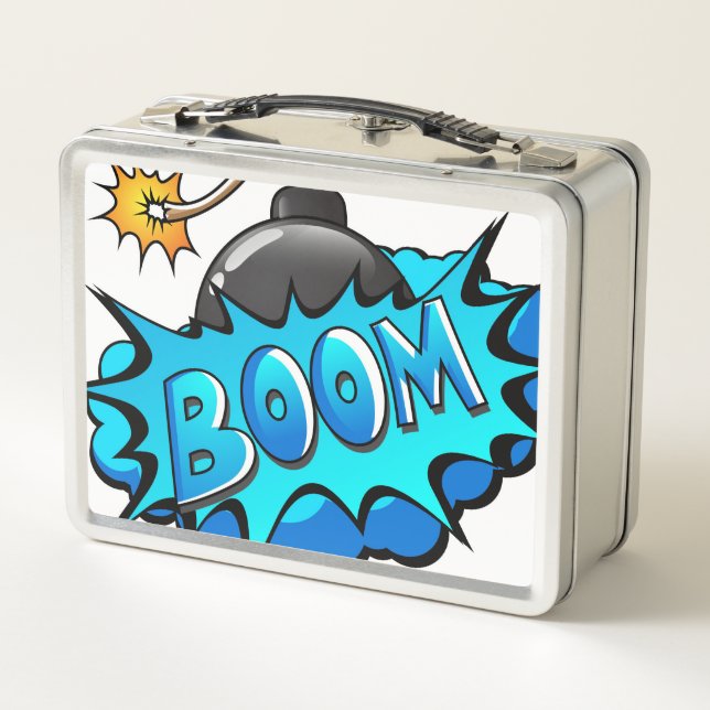 Cartoon-Bomben-Comic-Art Metall Lunch Box (Rückseite)