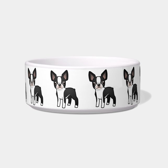 Cartoon-Boston-Terrier Napf (Vorderseite)