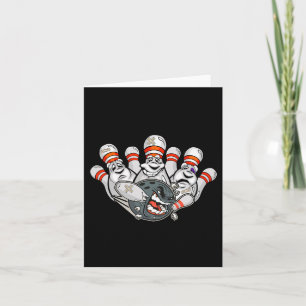 Cartoon Bowler erschreckt Bowling Buttone Funny Sp Karte