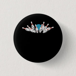 Cartoon Bowling Scanik Bowling Buttone Funny Sport Button