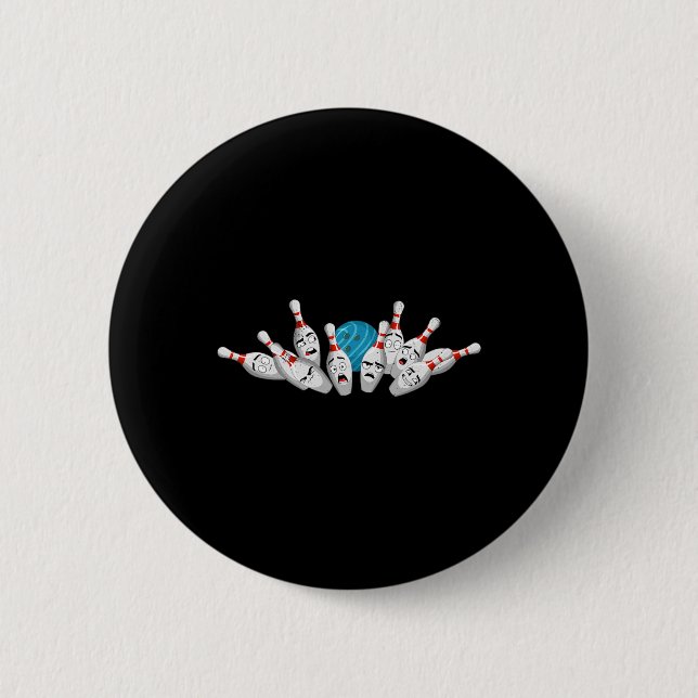 Cartoon Bowling Scanik Bowling Buttone Funny Sport Button (Vorderseite)