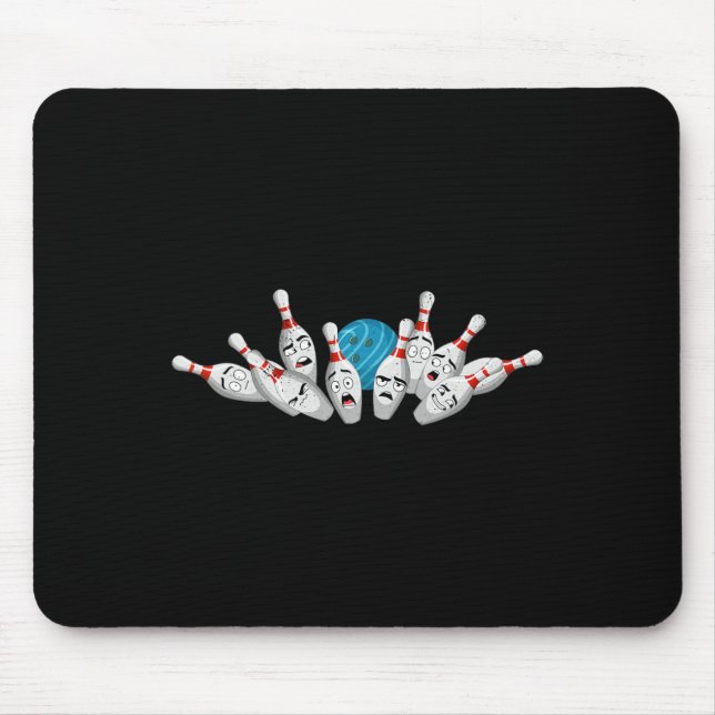 Cartoon Bowling Scanik Bowling Buttone Funny Sport Mousepad (Vorne)