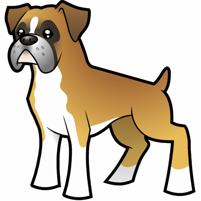 Cartoon Boxer Fotoskulptur Magnet (Vorne)