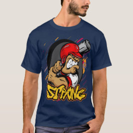 Cartoon Boxer Graphic T - Shirt