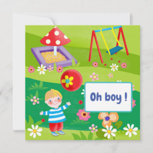 Cartoon Boy Baby Dusche Einladung