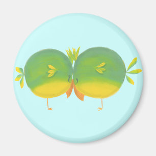 Cartoon Boy & Girl Love Birds Magnet