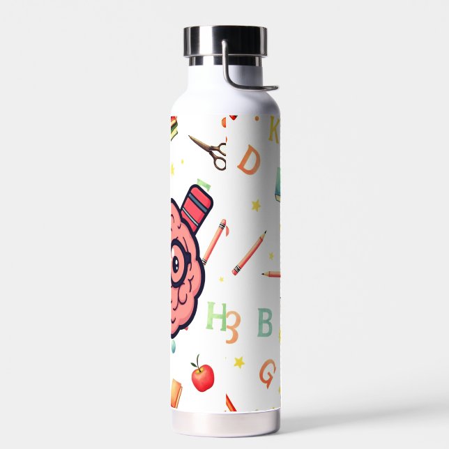 Cartoon Brain Back to School Kinder Wasserflasche Trinkflasche (Links)