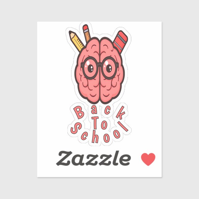 Cartoon Brain Educational Sticker Pack - Fun Study (Blatt)