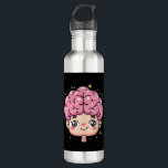 Cartoon brain with cute face and sparkles kawai edelstahlflasche<br><div class="desc">Cartoon brain with cute face and sparkles kawai</div>