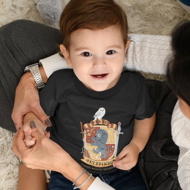 Cartoon Brave Gryffindor Wappen Baby T-shirt (Von Creator hochgeladen)