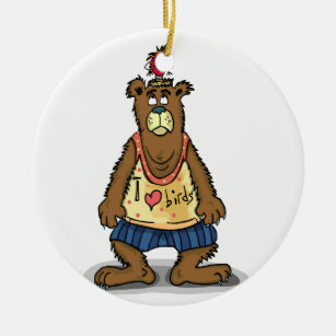 Cartoon Brown Bär stehend auf seinen Hinterfüßen Keramikornament