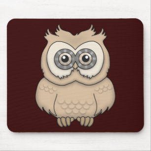 Cartoon Brown Owl Mousepad
