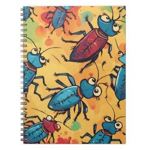 Cartoon-Bug-Notebook - lebhafte Insektendarstellun Notizblock