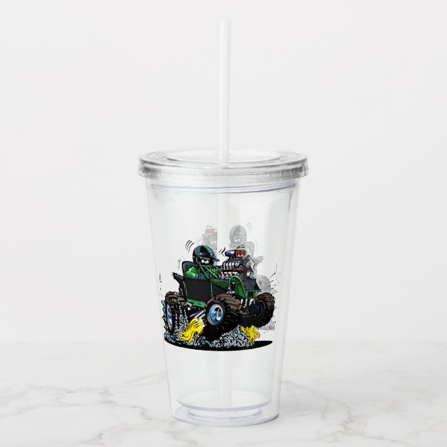 Cartoon Buggy Acryltrinkbecher (Vorderseite)