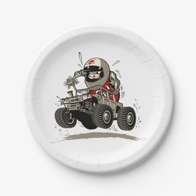 Cartoon Buggy Pappteller (Vorderseite)