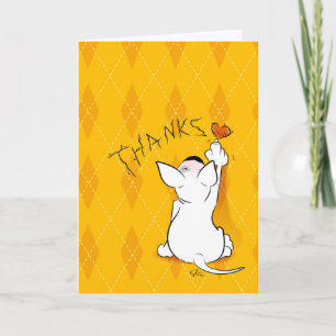 Cartoon Bull Terrier "Danke!" Grußkarte Dankeskarte