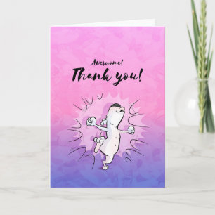 Cartoon Bull Terrier "Merci !" Carte de vœux