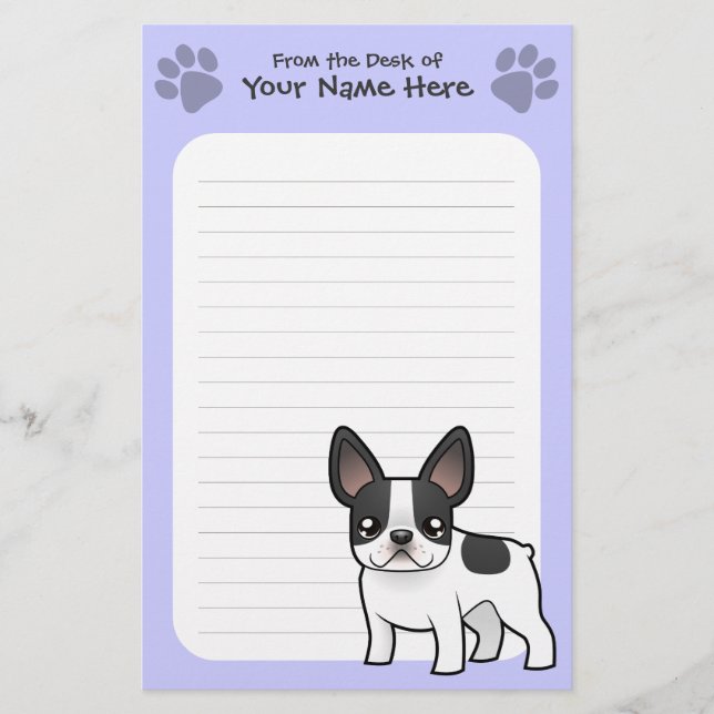 Cartoon Bulldog Briefpapier (Vorderseite)