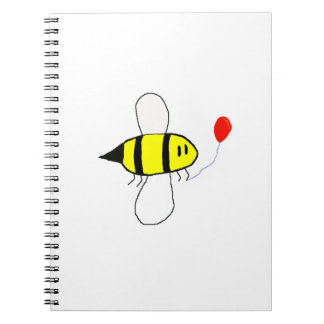 Cartoon Bumblebee mit Ballon Notizblock