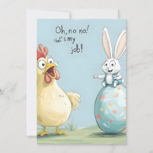 Cartoon Bunny Chick Egg Osterspass Feiertagskarte