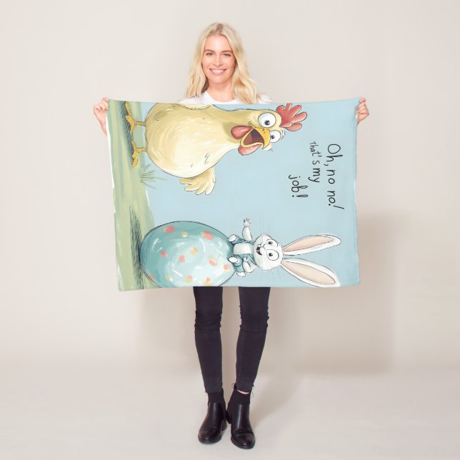 Cartoon Bunny Chick Egg Osterspass Fleecedecke (Beispiel)