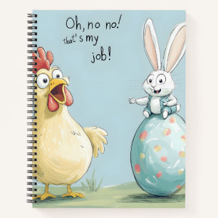 Cartoon Bunny Chick Egg Osterspass Notizbuch