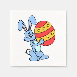 Cartoon Bunny mit farbenfrohen Ostereiern Serviette